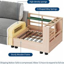 Sofá seccional modular sobredimensionado, sofá seccional de 7 plazas, sofá en forma de U de 138" con otomano móvil, sofá modular convertible para apartamento y oficina de sala de estar, Chenilla Gris - Gris - Ver 5