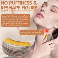 2Pcs Facial Skincare Massage Set-Lymphatic Contour Facial Brush,Stainless Steel Heart-Shaped Gua Sha Board,Dry Facial Brush, A Lymphatic Drainage Massager For Face, Chin, And Jaw Shaping,Stainless Steel Facial Scraping Tool - Multicolor - View 3