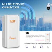 KuWFi 5.8G Puente Ethernet de red inalámbrica transmisión de largo alcance punto de acceso WiFi para exteriores kit CPE IP65 impermeable punto a punto WiFi puente para extender la señal de - como en la foto - Ver 3