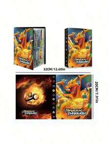 pokemon Álbum de tarjetas de 4 paneles con bandeja para tarjetas de clasificación, tema de Charizard, serie Pokémon, álbum de coleccionista, contiene 240 tarjetas, regalo del Día de San Valentín - Multicolor - Ver 9