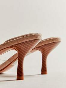 Hauture Women's Fashionable Clear Heeled Sandals For Christmas - Beige - View 3