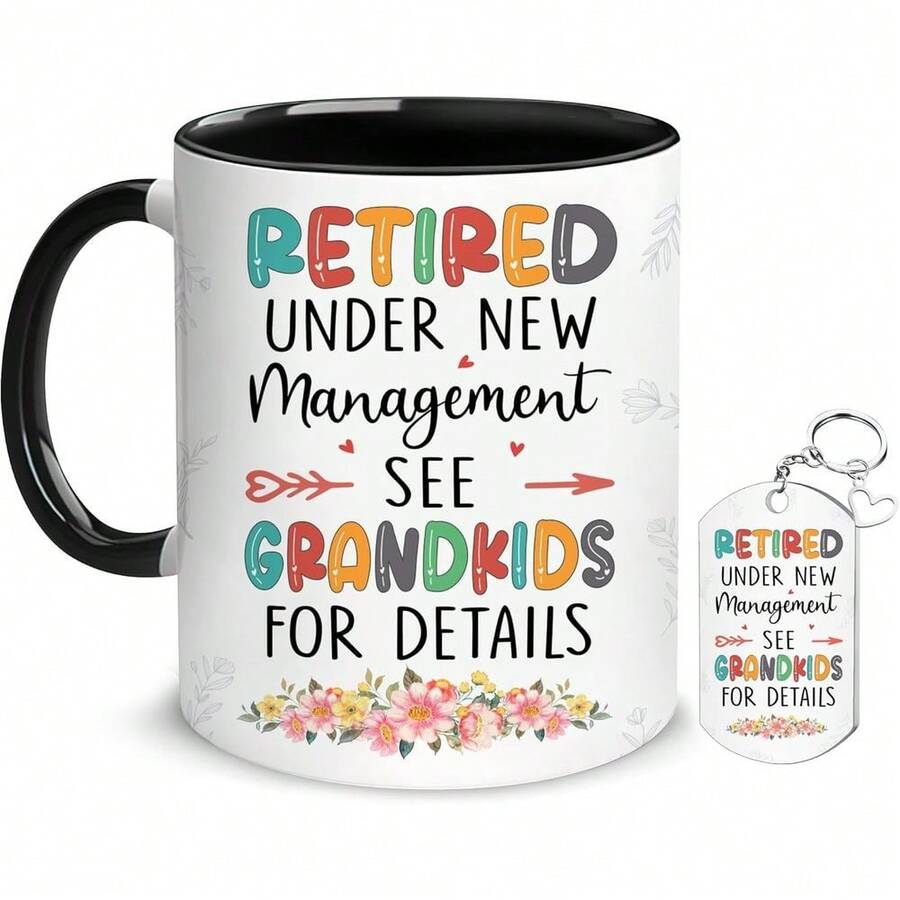 Hyturtle Funny Retirement Mug Grandma, Retired Under New Management See Grandkids Details Coffee Mug 11oz, Retirement Gifts, Retired Gifts Mom Nana Women Grandma On Birthday - 11盎司1件 - 查看 1