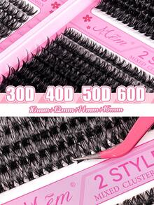 640pcs/Set D Curl Fluffy False Eyelashes, Thick & Voluminous, Multiple Combinations, Length 10-16mm, Natural & Soft. Set Includes Eyelash Glue, Adhesive, Fixing Spray, Tweezers & Brush, Suitable For Sparse Lashes & False Lashes. Suitable For Travel, Daily Wear (Beginner Friendly), Weddings, Dates, Parties, Holidays, Also Great As Christmas/Halloween/Gift Eyelash Set. - 黑色 - 查看 9