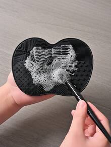 38件套黑色化妆刷套装，专业化妆工具，包含化妆海绵、粉扑、硅胶化妆刷清洁垫、粉底刷、眼影刷、晕染刷、眉刷 - 黑色 - 查看 9