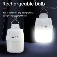 LiHangStar 1/2/4/8 Stücke USB aufladbare Campinglampen, tragbare Handlampe, hängende LED Zeltbeleuchtung, hochhelle Laterne, 3 Beleuchtungsmodi, mit Haken, für Notfälle, Camping, Angeln, Garten, Stand - Weiß - Übersicht 4