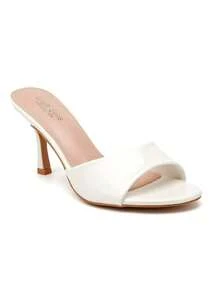 12 cm hohe Absatz Sandalen für Frauen, französischer Spitzschuh vielseitige Slip-On Schuhe, Frühling 2025 Neuankömmling stilvolle High Heels - Weiss - Übersicht 2