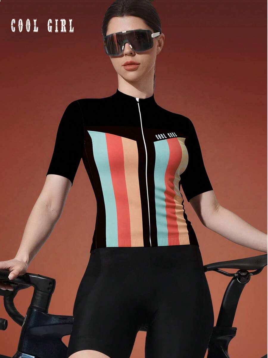 2026 Casual Striped Bicycle Riding Shirt, Cycling Top - Multicolor - View 1