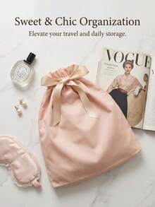 Gucci Floral Print Drawstring Bag - Large Capacity Cosmetic Bag, Women's Travel Toiletry Organizer - Pink - View 5