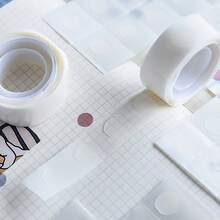 Fita adesiva dupla face transparente de alta aderência, 600 unidades, suporta até 1 kg, sem resíduos, ideal para scrapbooking, diários, decoração de casamentos, aniversários e artesanato. Rolo com 100 unidades. Adesivos removíveis transparentes para balões, 600 unidades - adesivos dupla face, à prova d'água e sem resíduos, perfeitos para decoração de festas, casamentos, Natal e embrulho de presentes. - Redondo - View 5