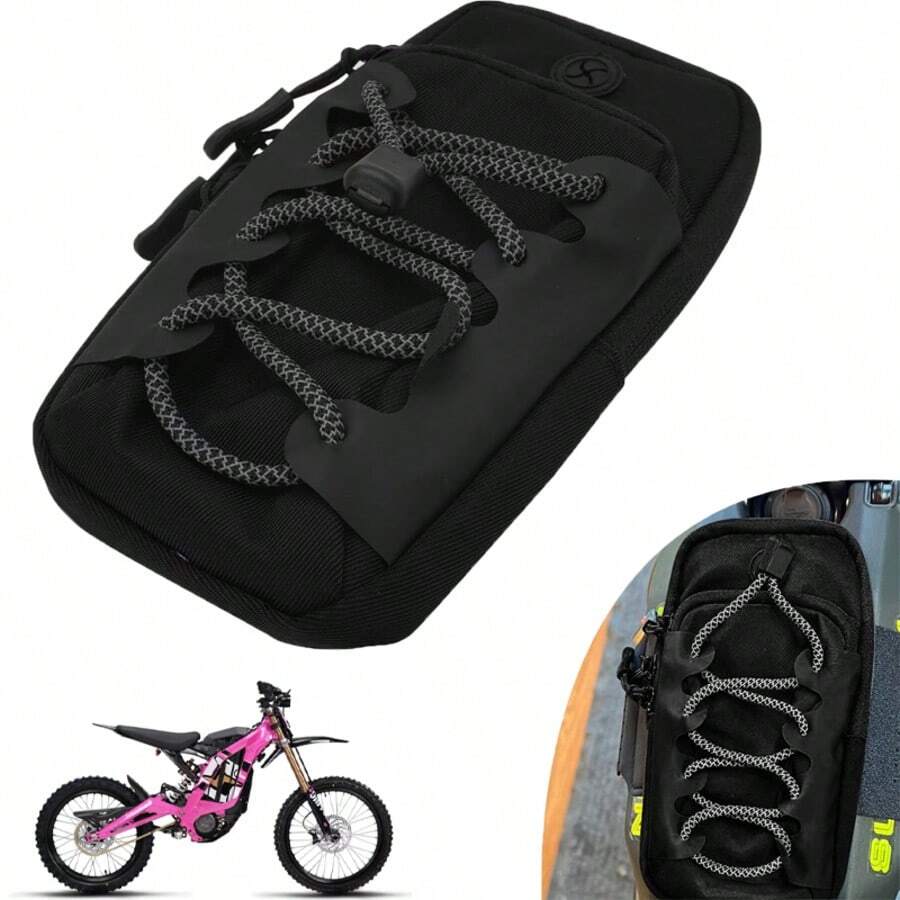 Bolsa de brazo para batería y almacenamiento frontal de cuadro de bicicleta eléctrica todoterreno, compatible con la mayoría de las bicicletas eléctricas todoterreno como Tutti Soleil 01/Surron Light Ultra Hyper Bee/E Ride Pro S SS SR/Talaria MX3 MX4 MX5 - A - Ver 1