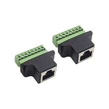 Poyiccot RJ45 Breakout conector adaptador de terminal de tornillo RJ45 paquete de 2 conectores hembra 8p8c a terminal de tornillo de 8 pines para extensor Ethernet Cat7 Cat6 Cat5 Cat5e CCTV digital - Rojo - Ver 3