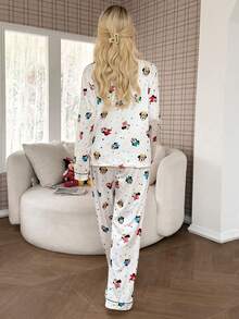 Conjunto de pijama con estampado de Minnie y Mickey Mouse de Disney - Multicolor - Ver 2