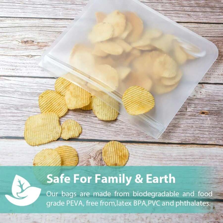 Bolsa de almacenamiento de alimentos de silicona, bolsa reutilizable a prueba de fugas con cremallera, bolsa para tazas, bolsa fresca para almacenamiento de alimentos, envoltura fresca, 10 Uds. - 10 piezas estilo 1 - Ver 1