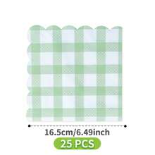 Green & White Checkered Wavy Trim Disposable Plates, Napkins, Cups - 8 Guest Party Supplies Set, Disposable Paper Plates Suitable For Birthday, Wedding, Theme Party, Family Picnic - Multicolor - View 7