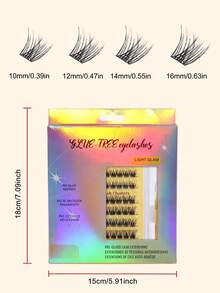160/190/200pcs Cluster Eyelashes, Self-Adhesive Eyelash Tools, Individual Cluster Lashes, Mixed 8-16mm C Curl Eyelash Extension, Cluster Eyelashes, DIY Eyelash Extension At Home - Black - View 6