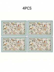 Juego de 4 piezas/6 piezas de individuales de lino estilo bohemio, manteles individuales antideslizantes para mesa de comedor, mantel rectangular, lavable, adecuado para cena familiar, mesa de café, decoración de cocina y comedor, decoración de mesa para fiestas y escenas, decoración del hogar - Multicolor - Ver 9