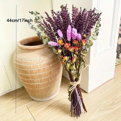 65pcs Lavender Mixed Bouquet, Dried Flower Bouquet, Suitable For Wedding Decoration, Home Decor, Candle Making, Etc. | A Perfect Home Accessory, An Ideal Choice For Weddings, Valentine's Day, Mother's Day And Thanksgiving