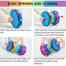 ONEEKA Taburete retráctil portátil, silla plegable para acampar, muebles de exterior, taburete telescópico de arcoíris, asiento de pesca de viaje - 2 piezas - Ver 3