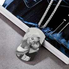 Custom Photo Necklace - Personalized Laser Engraved Photo & Text, Waterproof Photo Pendant With Delicate Chain, Custom Picture Jewelry Gift For Couples, Parents, Friends, Men & Women - Casual Attire Keepsake, Cute Necklace - Multicolor - View 6