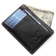 Slim Minimliast Wallet For Men Women RFID Blocking Credit Card Holder Genuine Leather Card Wallet Birthday Anniversary Christmas Valentine's Day Gift For Him Her Black Color Wallet Mini Wallet Purse Wallet Small Wallet Cruise Essential Money Clip - Black - View 2