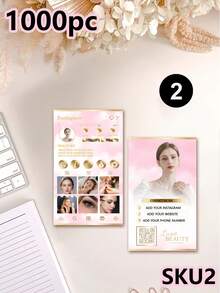 200/500/1000张定制奢华黑金美妆名片，可个性化定制照片和文字，可编辑美妆名片模板，包含二维码，适用于美睫、美容行业，专业宣传单页 - 彩色 - 查看 19