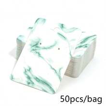 50 Piezas Tarjetas Para Mostrar Pendientes Y Collar Con Diseño De Mármol, Tarjeta Personalizada De Almacenamiento De Joyas Para Pendientes, Collares Y Brazaletes - 5*7cm - Ver 3