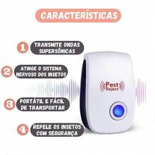 Repelente eletrônico ultrassônico de mosquitos, repelente inteligente de mosquitos. Repele diversas pragas. Pode repelir moscas, mosquitos, baratas, morcegos e ratos. Produto repelente de mosquitos, controle de insetos.Repelente ultrassônico de roedores - Entrada do Brasil (220V) - Visão 6