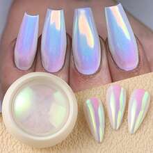 Bột nhũ neon ánh kim Aurora mới, nhũ móng tay Y2K, bột highlight siêu sáng và mịn, bột ngọc trai móng tay, bột gương ma thuật Aurora, bột nhũ màu UV Chrome cho móng tay, phụ kiện làm móng sáng bóng. - Nhiều màu - Xem 5