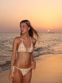 2026 Women's Beach Summer Swimsuit Set Random Print Spaghetti Strap Sexy Bikini , Summer Outfits,Elegant,Valentine's Day,Beach,Vacation,Carnival,Casual,Chic,Summer Outfits,Summer Holiday Outfits,Spring,Valentine Outfits For Women,Carnival. - Nhiều màu - Xem 4