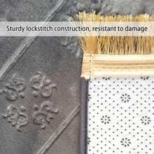 1pc Flannel Embossed Thick & Soft Cushion, Non-Slip & Easy To Clean, With Tassels, Foldable - Dark Grey - View 4