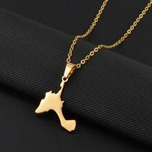 1 Mặt dây chuyền hình bản đồ Formentera, Tây Ban Nha, dành cho nữ và bé gái, làm bằng thép không gỉ, trang sức quần đảo Balearic. - Nhiều màu - Xem 9