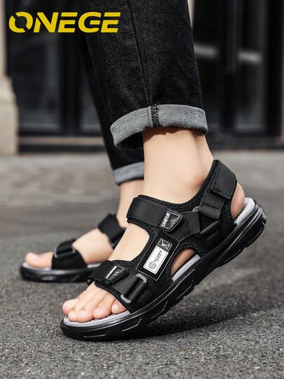 1 Pair Men's Summer Outdoor Non-Slip Sandals, New Arrival Wear-Resistant Shoes, Minimalist Soft-Sole Breathable Sports Casual Beach Shoes