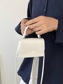 Bolso de mano minimalista de unicolor estilo coreano, nueva bolsa de hombro de moda, elegante bolso cruzado cuadrado personalizado para mujeres - Multicolor - Ver 8