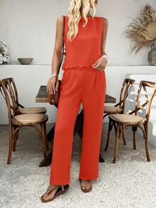 Winter Outfit,Date Night Look,Valentine's Day,Summer Must-Have! 's Hottest Sleeveless Sets (Restocking Soon!) |   Tomato Girl Summer School Uniform |   UPF 50+ Sun Protection ('s Hottest Find) - 橘色 - 查看 4