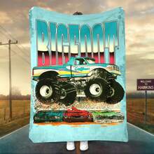 1PC 3D Monster Jam Monster Truck Cartoon Blanket, Edgy Gift For Motorsports Fans, Themed Man Cave Decor, Retro Sci-Fi Party Accent & Race Day Souvenir,Soft Throw Blanket For Home Bedroom Bed Sofa Picnic Travel Office Cover Blanket - nhiều màu 16 - Xem 11