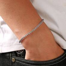 Set de 6 piezas de pulseras de acero inoxidable, pulseras de cadena para hombres y mujeres - Como se muestra en la figura - Ver 6