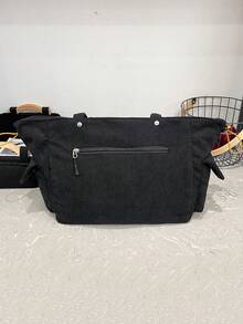 Large Capacity Bag, New Shoulder Bag, Tote Bag, Commuting Bag, College Student Class Bag - Black - View 7