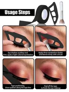 7pcs Black Eye Makeup Tools, Including 6pcs Eyeliner, Eyeshadow Stencils - Professional Eyelash Extension Tapes, Easy To Use, Create Perfect Eye Makeup, Suitable For Beginners, Eyeshadow Template, Eyeshadow Auxiliary Tools, Eyeshadow Tools And Brushes, Eye Makeup Tools, Makeup Tools 4/2/1pc - Black - View 3
