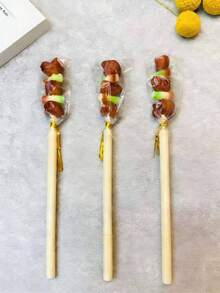 3pcs/4pcs Creative BBQ Skewer Shape Ballpoint Pen 0.5mm Pen Refill Cute Simulation Food Pen Novelty Stationery Gift - Barbecue Skewers Ballpoint Pen - View 11