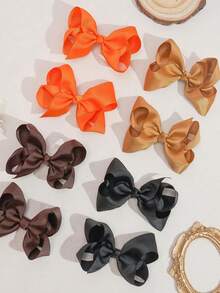 12/24/40pcs Polyester Casual Bow Hair Clips, Cute Random Color Pairs, Versatile Barrettes For Women, Fashion Hair Accessories Suitable For Various Occasions, Birthdays, Parties, Minimalist Outfits, Claw Clips, Hair Slide - 彩色 - 查看 5