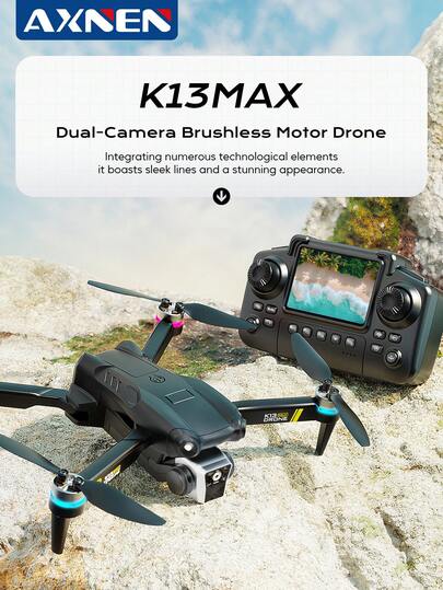 AXNEN 2026 Upgraded K13MAX Brushless Dual-Camera Drone, Equipped With Large-Screen FPV Transmission Remote Control, Brushless Motor, 50x Optical Zoom Lens, Featuring One-Key /Landing, Headless Mode, And One-Key 360° Flip Functions, Easy To Control Even For Beginners. This Drone With Camera Is The Perfect Gift For Christmas And Other Holidays.