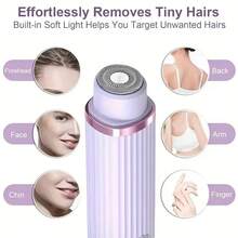 Women's Dual-Head Bikini Trimmer & Body Hair Remover 2-In-1, USB Rechargeable, Waterproof, Painless Electric Razor For Silky Smooth Skin. Unisex Electric Shaver For Pubic Area, Underarms, And Legs Hair Removal. Dual-Head Design Leaves No Dark Stubble. Ideal For Mother's Day Gift And Summer Essential. - 淡紫色 - 查看 4