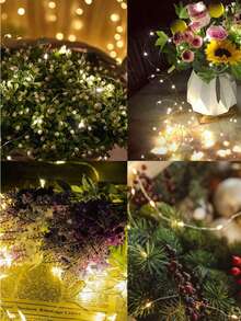 10pcs LED String Lights, 40 Inch LED String Lights, 3 Dimming Modes LED String Lights, Fairy Lights For Cake, Bouquet, Surprise Gift Decor, Suitable For Halloween, Thanksgiving, Autumn, Wedding Party, Birthday Party, Gift Wrapping - Warm Color - View 5
