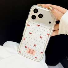 一款可爱的红色蝴蝶结波点透明手机壳，超薄防震，兼容 17/17 Air/17 Pro/17 Pro Max/16/7/8/11/12/13/14/15/X/XR/Xs/Plus/Pro/Pro Max/SE2 - 古董白 - 查看 7