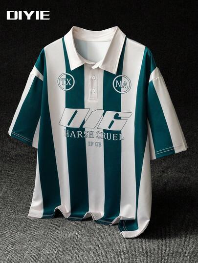 DIYIE 男士青春运动学院风短袖 Polo 衫 青春街头风短袖 Polo 衫