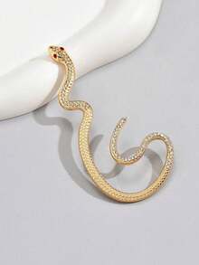 1pc Fashionable Luxury Snake Wrap Ear Cuff, Versatile For Women's Daily Wear - Gold - View 4