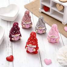 8pcs Silicone Valentine's Day Beads, Heart Fairy Elderly Beads, Suitable For DIY Beading Pens, Keychains, Decorations, Creative Handicrafts - Loving Elderly - View 2