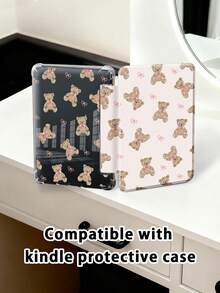 可爱小熊蝴蝶结图案平板电脑保护套，兼容苹果Air 11英寸M3（2025款）/M2（2024款）、Air第五代（2022款）、（A16）11英寸第十一代（2025款），也兼容三星Galaxy Tab平板电脑和Kindle Paperwhite第十二代（2024款）。透明背壳，时尚图案保护套，支持自动睡眠/唤醒功能，配备气囊保护，适合作为礼物或办公使用。 - 彩色 - 查看 8