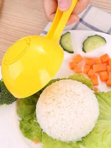 1pc Semi-Circle Rice Ball Mold, DIY Bento Box Tool With Plastic Rice Spoon - Multicolor - View 2