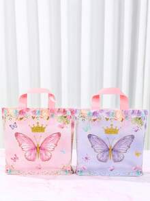 25/50pcs Butterfly Pattern Gift Bags,Pink And Purple Plastic Handbag Tote Bag, Treat Bag,Pink Butterfly Party Decorations,Baby Shower Decorations,Party Favor Handheld Bags, Bridal Shower Favors,Gender Reveal Party Supplies,1st Birthday Party Decor,Baby Girl Party Supplies,Princess Party Supplies,Baby Girl Shower Gifts - Bươm bướm - Xem 3